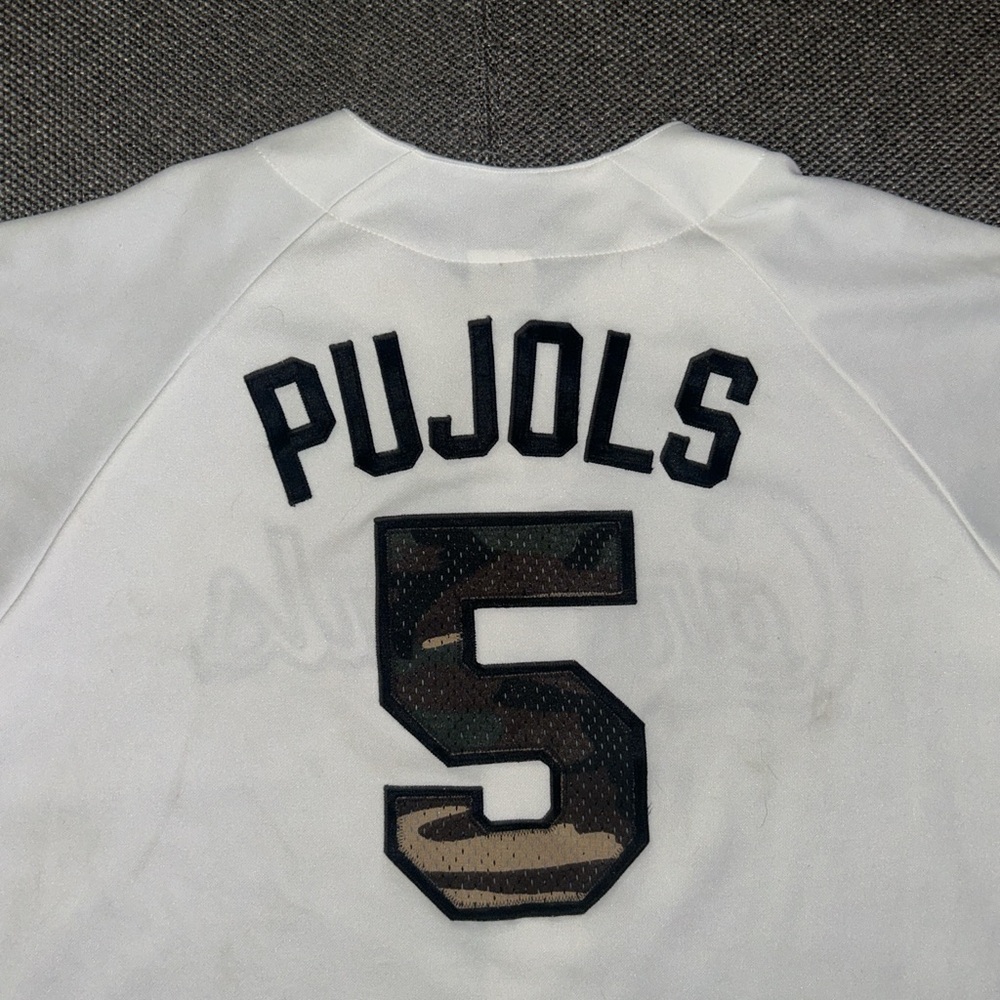 Vintage St Louis Cardinals Albert Pujols Camo Embroidered Baseball Jersey 2XL - Picture 2 of 6